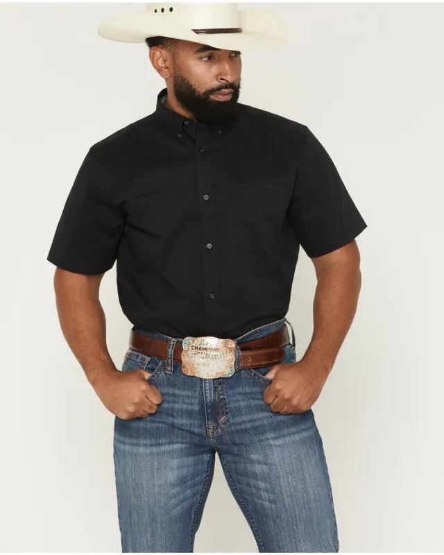 Cody James Men's Basic Solid Short Sleeve Button-Down Stretch Western Shirt made by Cody James