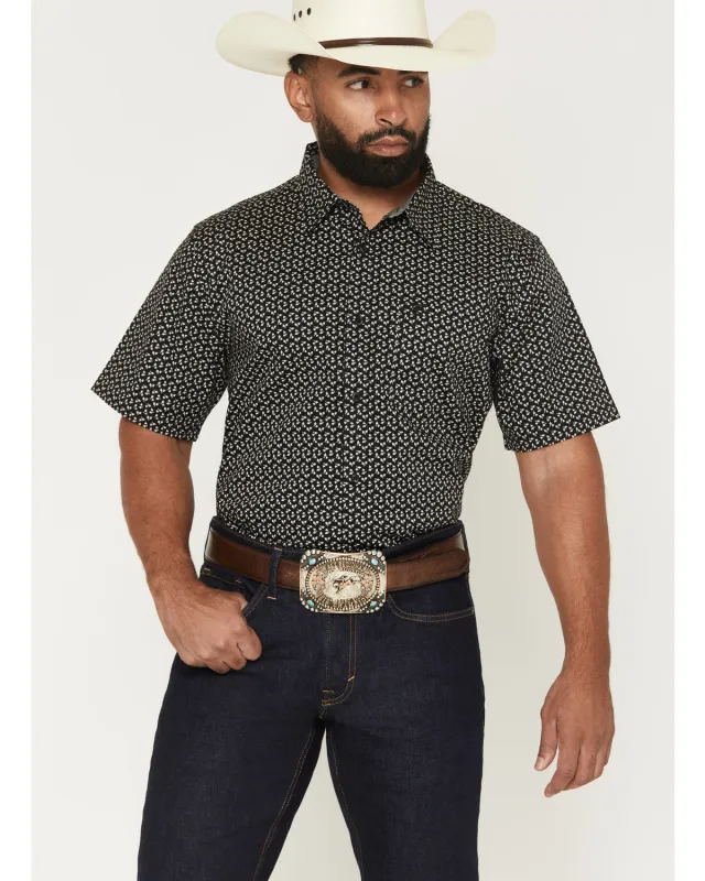 Cody James Men's Shiloh Micro Floral Print Short Sleeve Button-Down Stretch Western Shirt - Tall made by Cody James