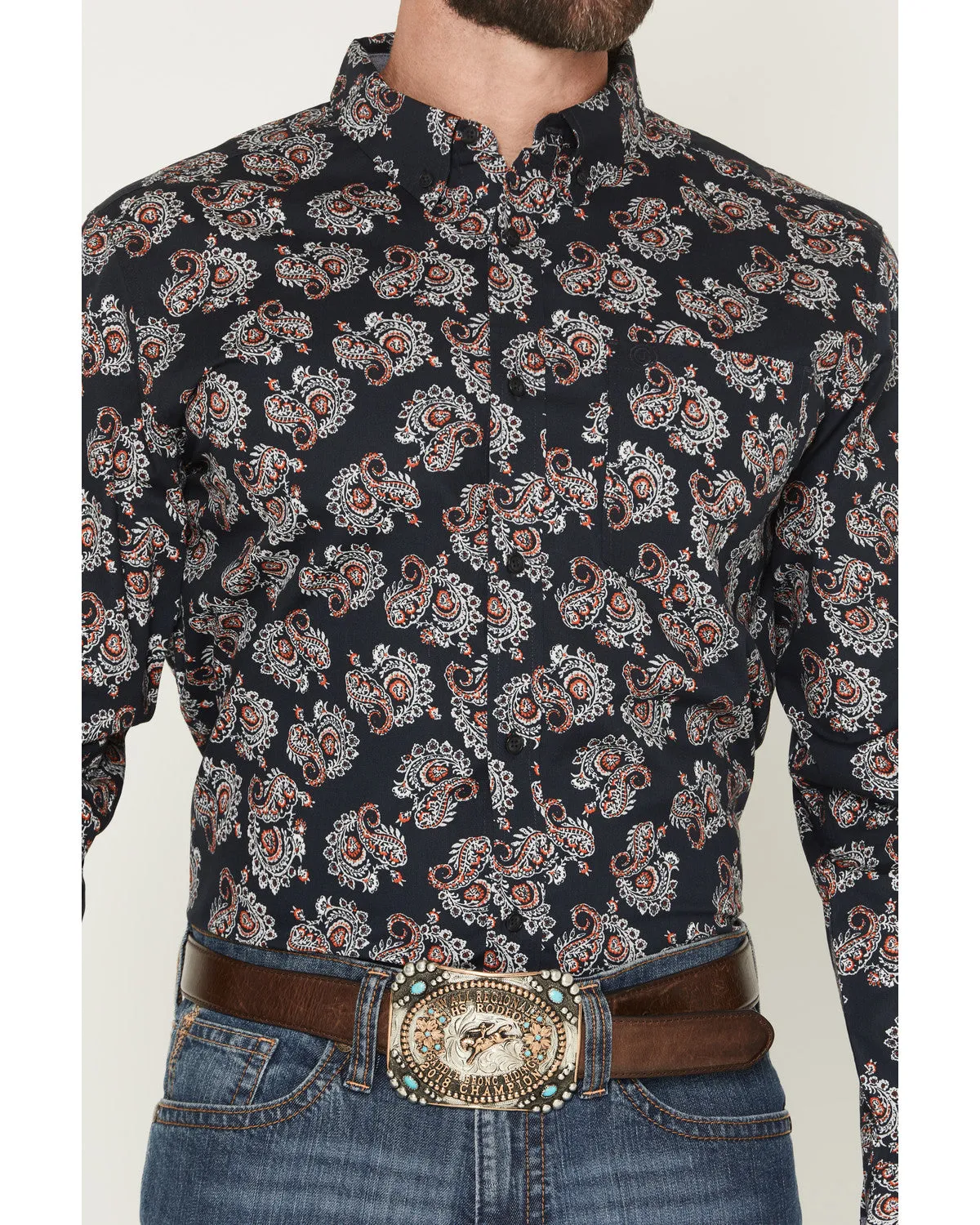 Cody James Men's Truett Paisley Print Long Sleeve Button-Down Western Shirt sold by Cody James product image thumbnail 3
