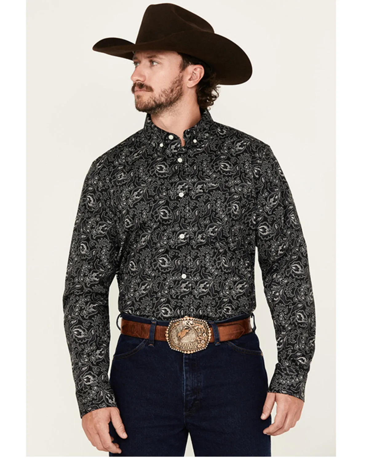 Cody James Men's Parker Paisley Print Long Sleeve Button-Down Stretch Western Shirt - Tall sold by Cody James