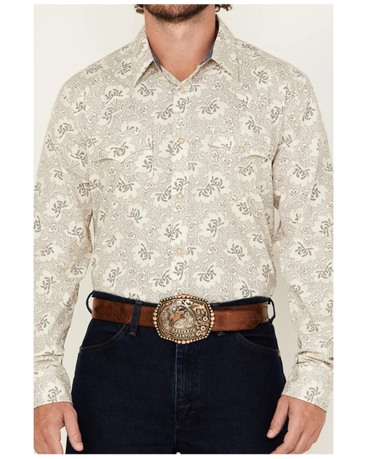 Cody James Men's Treven Floral Print Long Sleeve Snap Western Shirt - Big sold by Cody James product image thumbnail 3