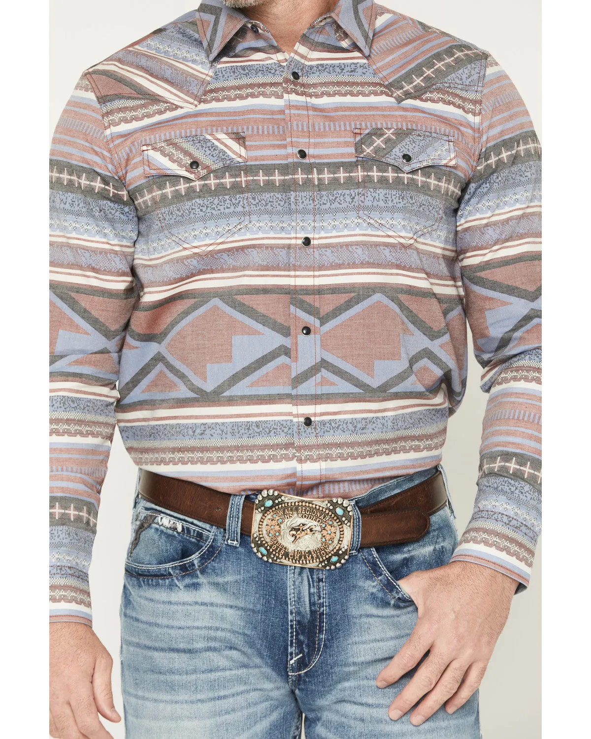 Cody James Men's Mountain Ranger Southwestern Striped Long Sleeve Snap Western Shirt sold by Cody James product image thumbnail 3