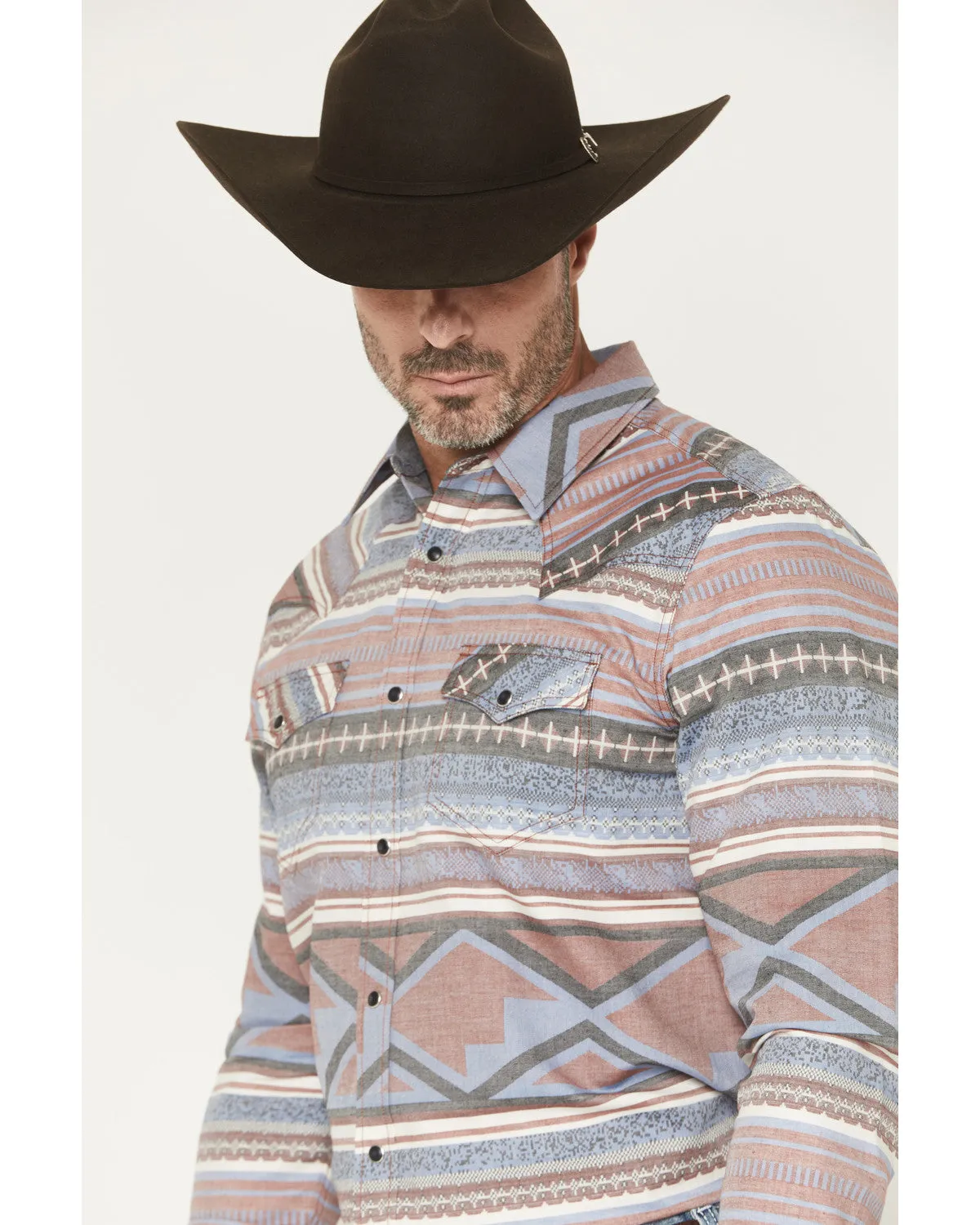 Cody James Men's Mountain Ranger Southwestern Striped Long Sleeve Snap Western Shirt sold by Cody James product image thumbnail 2