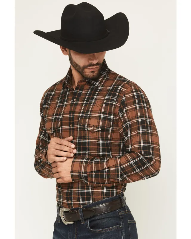Cody James Black ™978™ Men's Caddis Plaid Print Long Sleeve Button-Down Western Shirt sold by Cody James