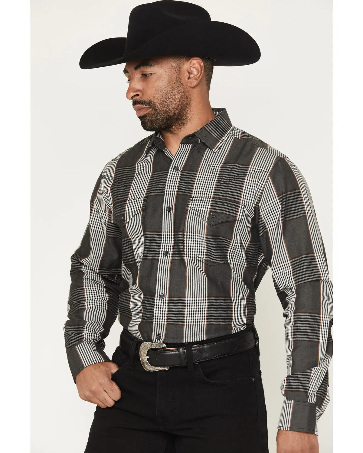 Cody James Black 1978® Men's Ace Plaid Print Long Sleeve Button-Down Western Shirt sold by Cody James product image thumbnail 2