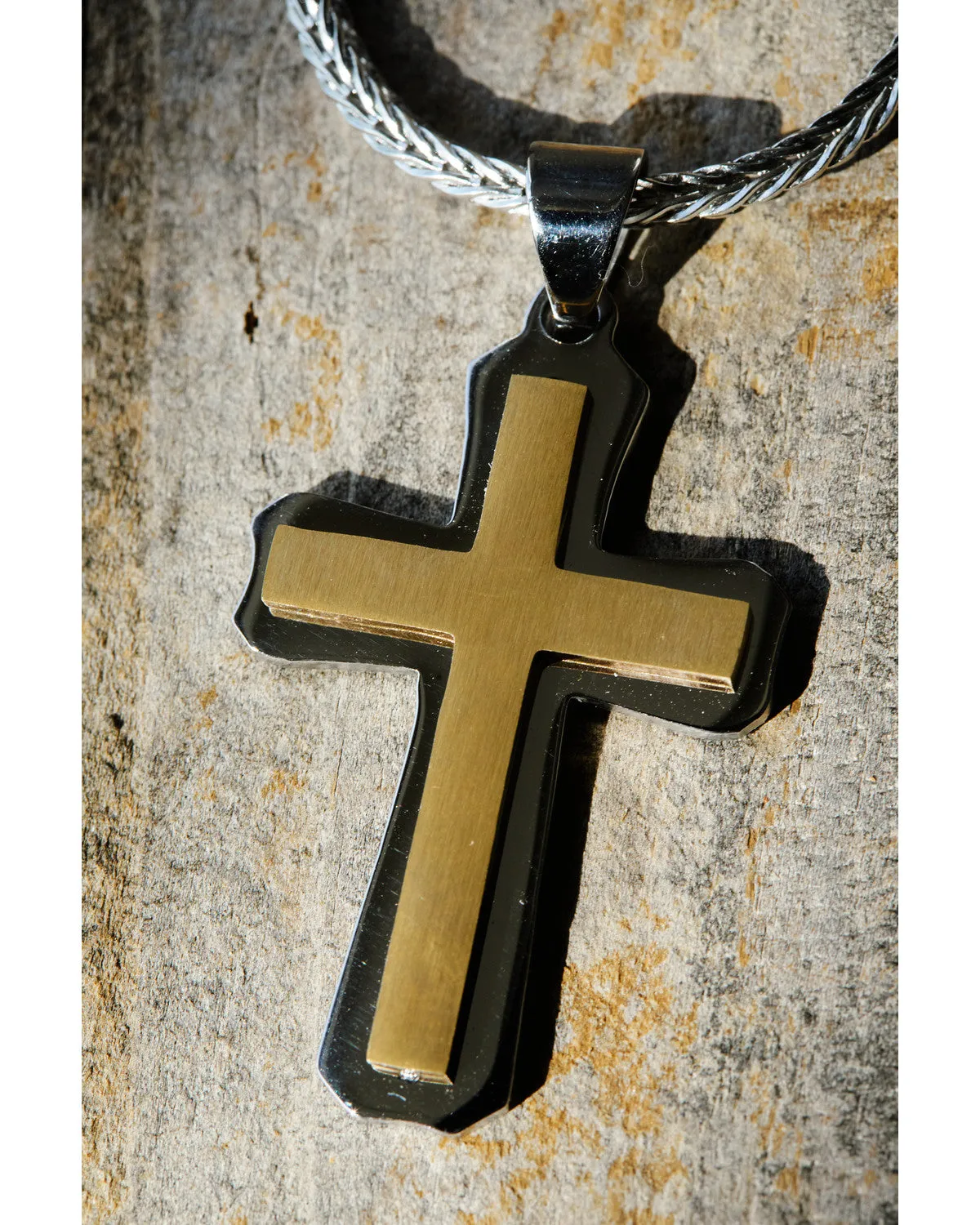 Cody James Men's Two-Toned Cross Necklace sold by Cody James product image thumbnail 3