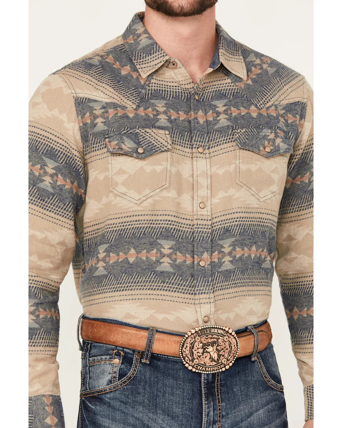 Cody James Men's Arrow Bear Southwestern Print Long Sleeve Snap Western Shirt - Big sold by Cody James product image thumbnail 3