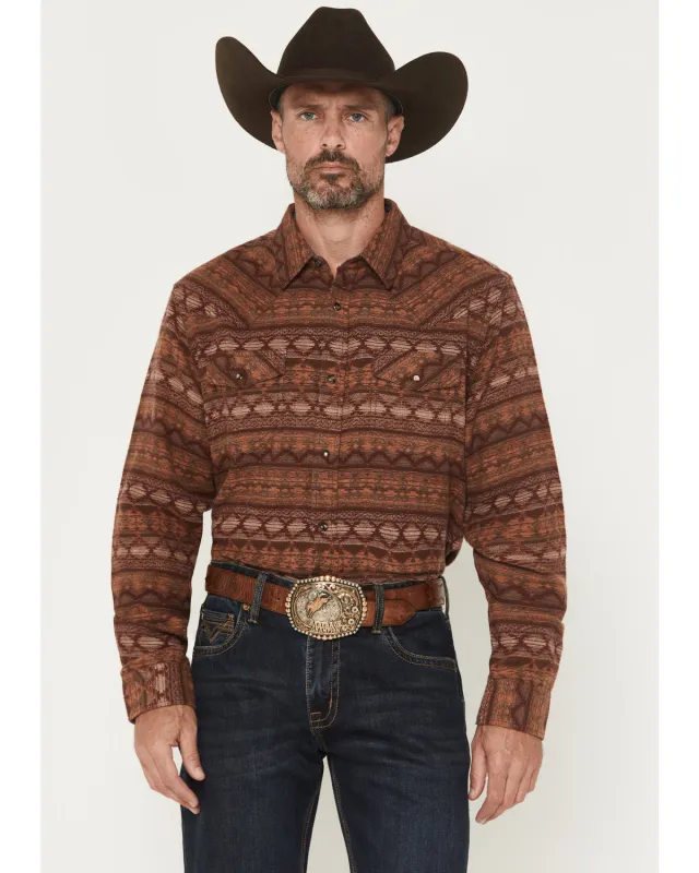 Cody James Men's Red Label Southwestern Print Long Sleeve Snap Flannel Shirt sold by Cody James