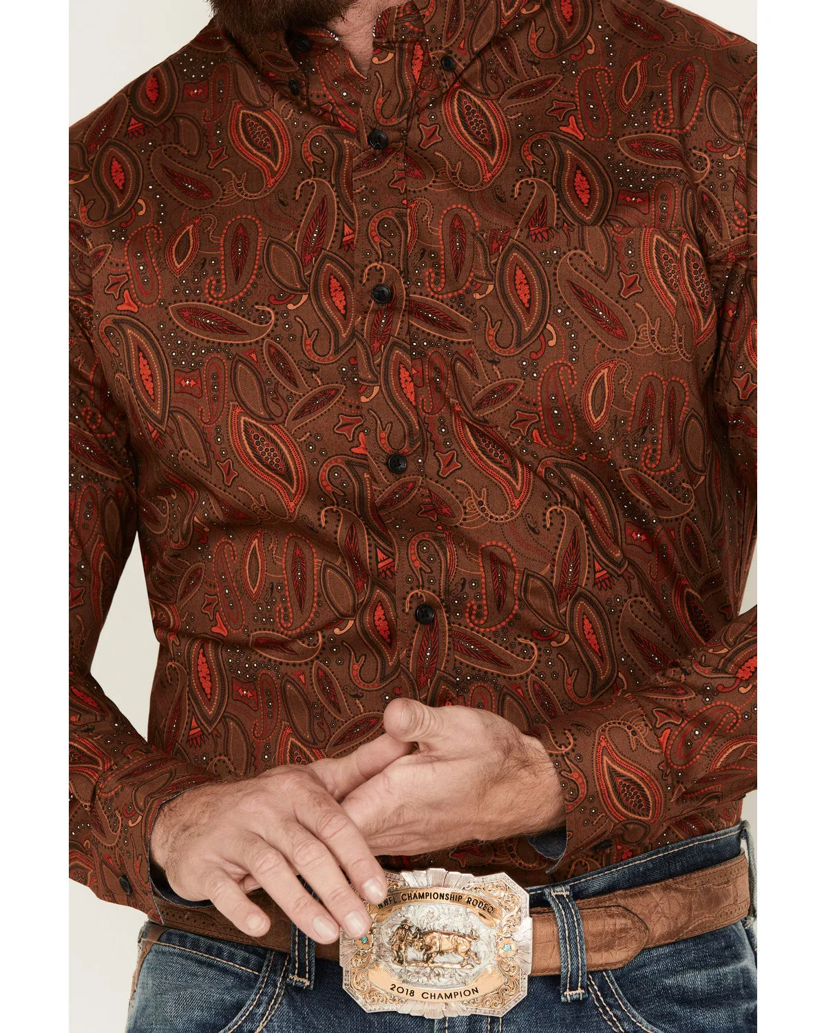 Cody James Men's Tortuga Paisley Print Button-Down Western Shirt sold by Cody James product image thumbnail 3