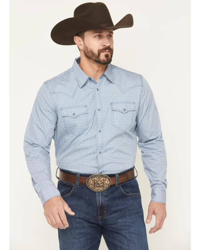 Cody James Men's Coastal Cowboy Micro Geo Print Long Sleeve Snap Western Shirt - Big sold by Cody James