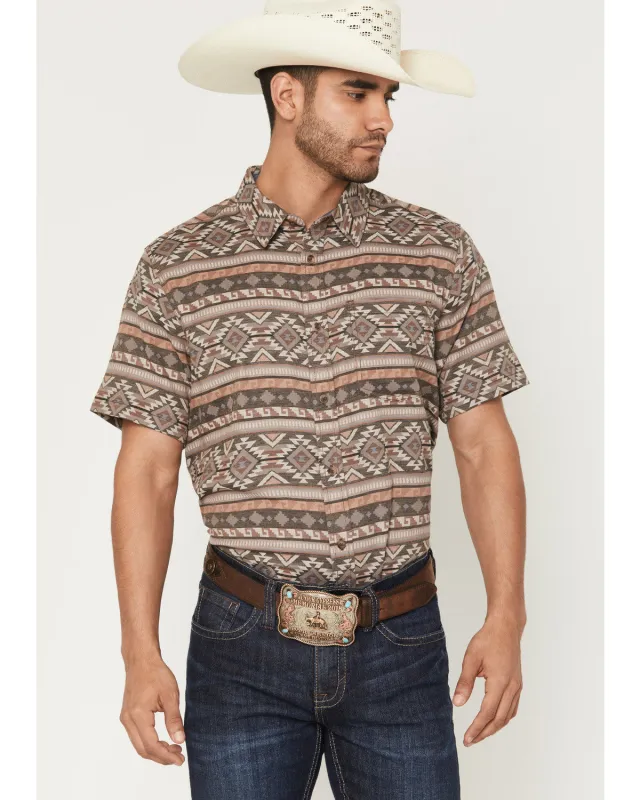Cody James Men's Captain Southwestern Print Short Sleeve Button-Down Stretch Western Shirt sold by Cody James