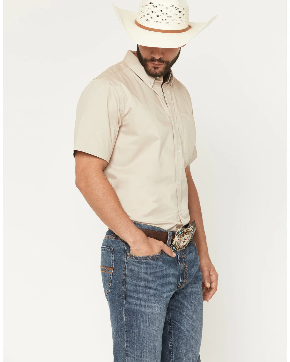 Cody James Men's Basic Twill Short Sleeve Button-Down Stretch Western Shirt sold by Cody James product image thumbnail 2