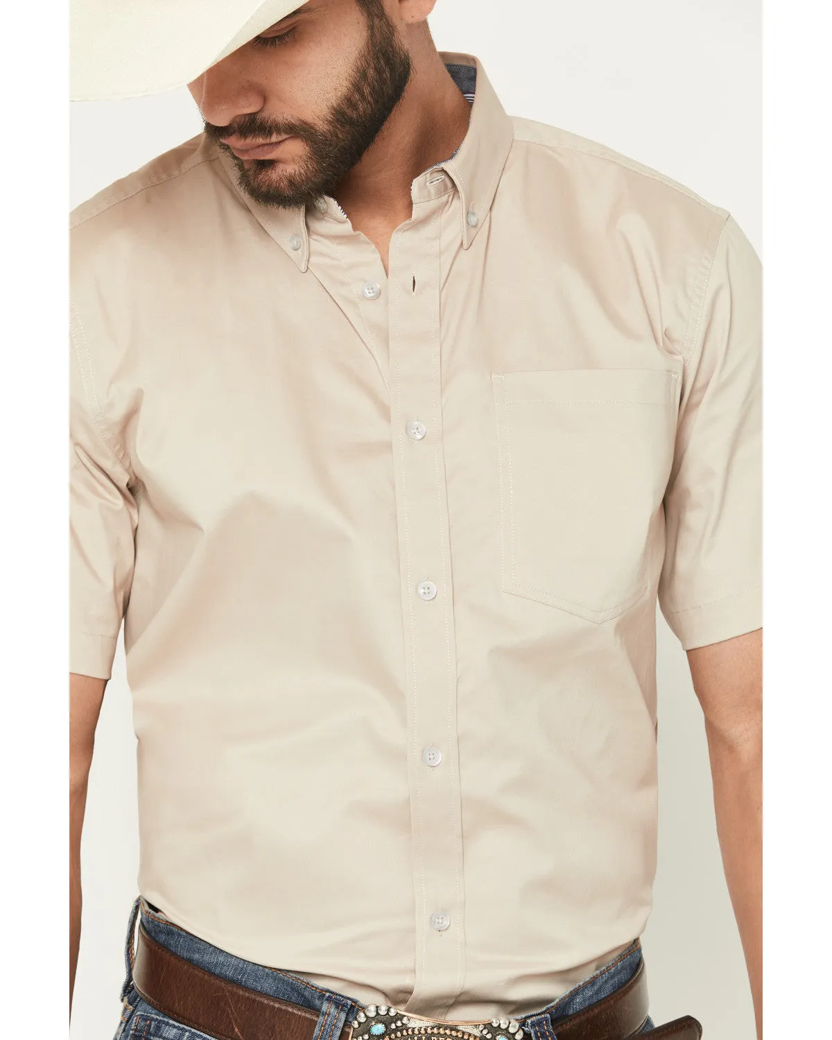 Cody James Men's Basic Twill Short Sleeve Button-Down Stretch Western Shirt sold by Cody James product image thumbnail 3