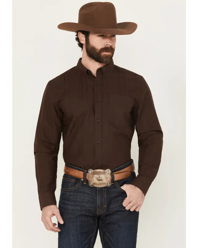 Cody James Men's Old West Tonal Striped Print Long Sleeve Button-Down Western Shirt made by Cody James