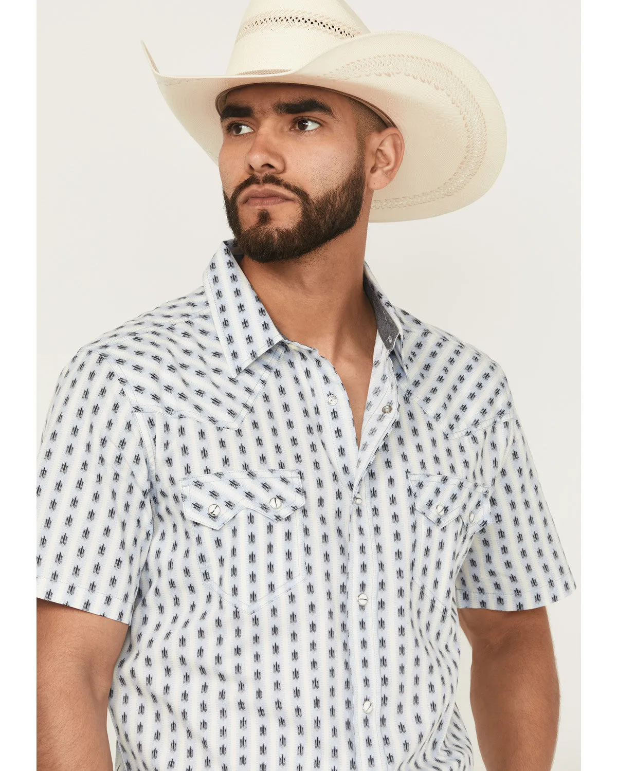 Cody James Men's Outlaw Pass Southwestern Striped Short Sleeve Snap Western Shirt sold by Cody James product image thumbnail 2
