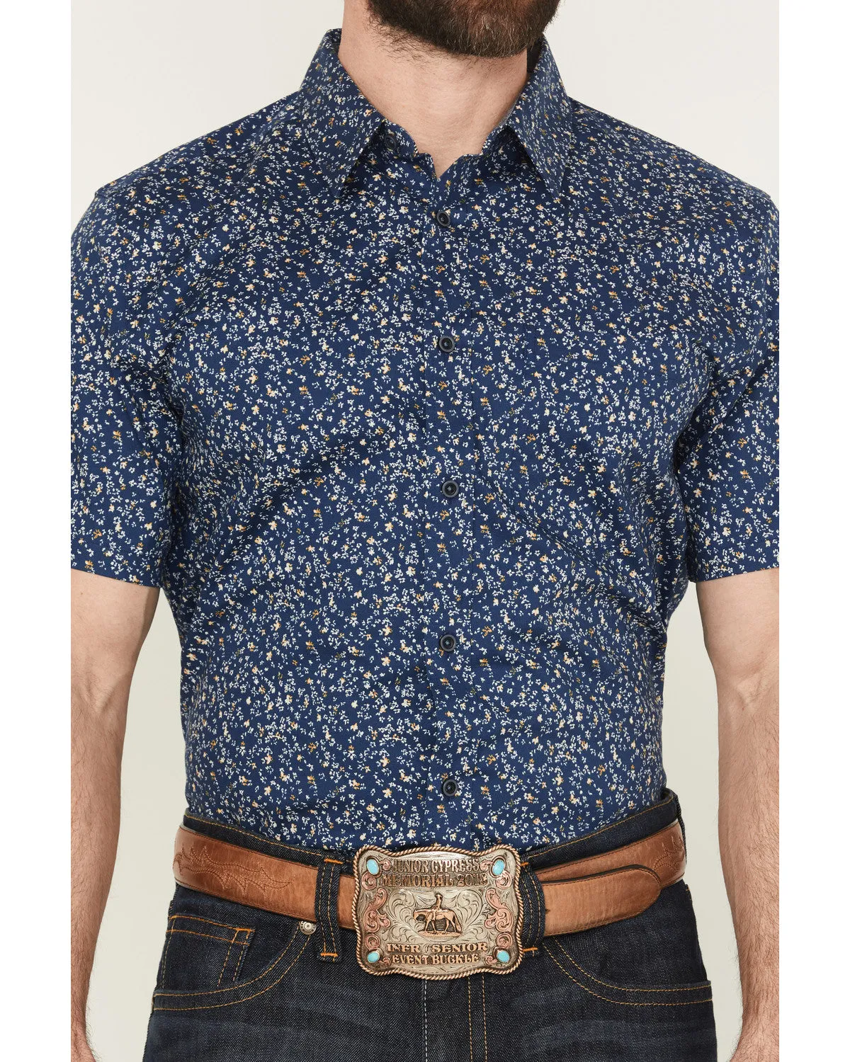 Cody James Men's Vanguard Floral Print Short Sleeve Button-Down Stretch Western Shirt sold by Cody James product image thumbnail 3