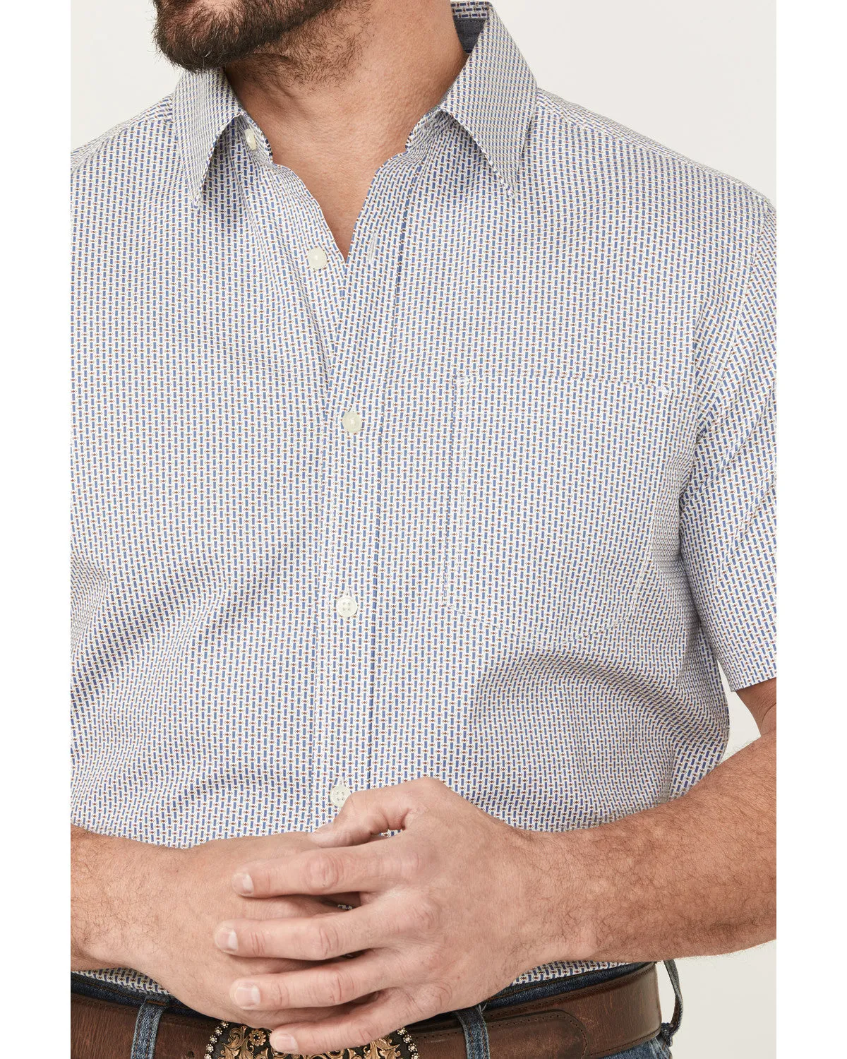 Cody James Men's Salt Lake Geo Print Short Sleeve Button-Down Stretch Western Shirt sold by Cody James product image thumbnail 3