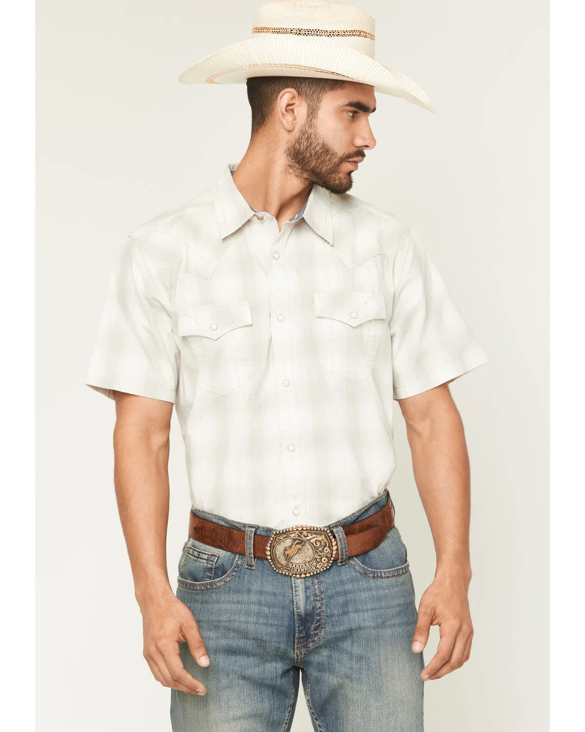 Cody James Men's Volcano Plaid Print Short Sleeve Snap Western Shirt sold by Cody James