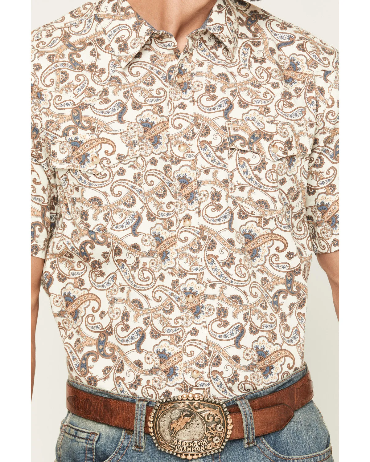Cody James Men's Carlsbad Paisley Print Short Sleeve Snap Western Shirt sold by Cody James product image thumbnail 3