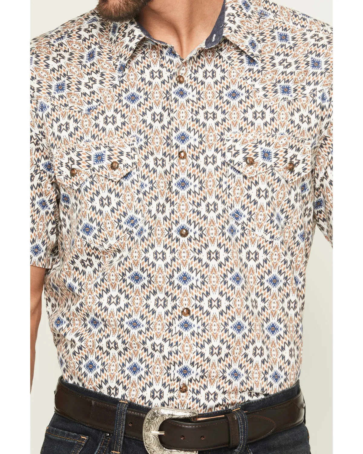 Cody James Men's High Plains Southwestern Print Short Sleeve Snap Western Shirt - Tall sold by Cody James product image thumbnail 3