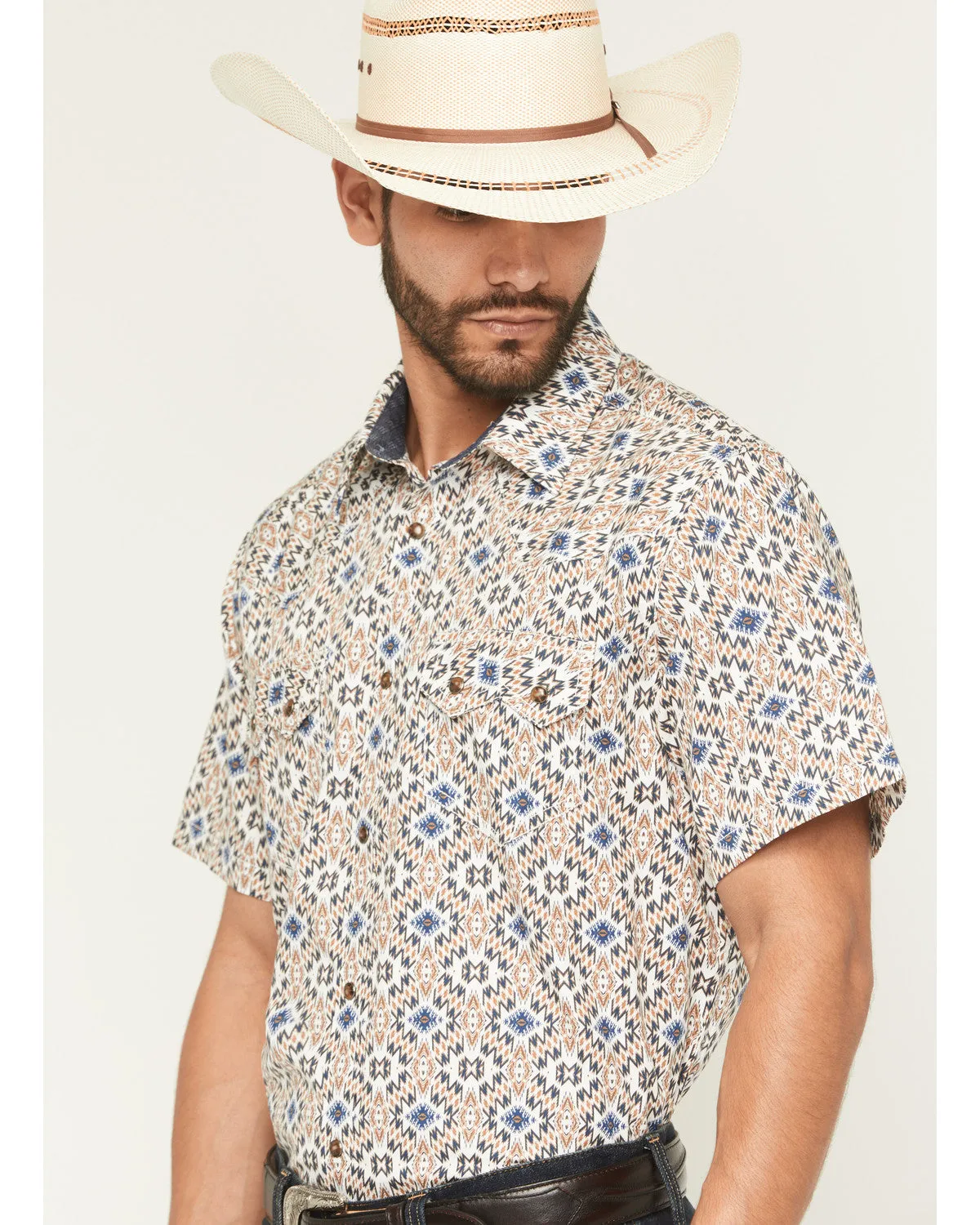 Cody James Men's High Plains Southwestern Print Short Sleeve Snap Western Shirt - Tall sold by Cody James product image thumbnail 2