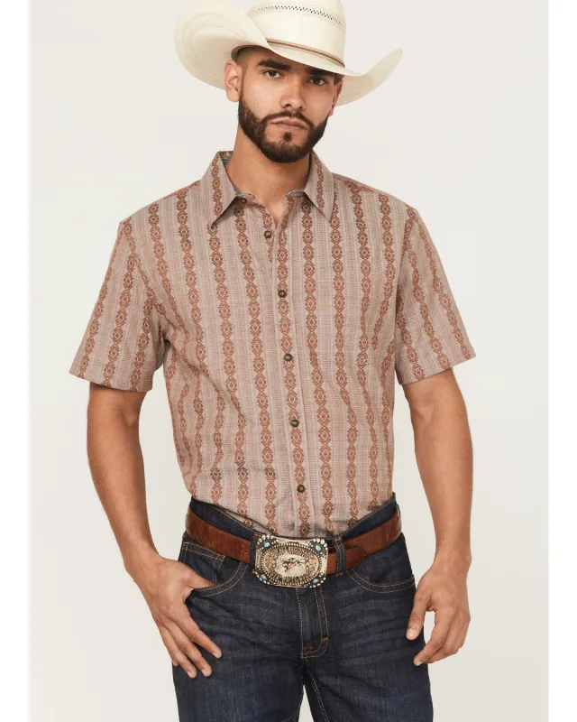 Cody James Men's Delaware Striped Short Sleeve Button-Down Stretch Western Shirt sold by Cody James