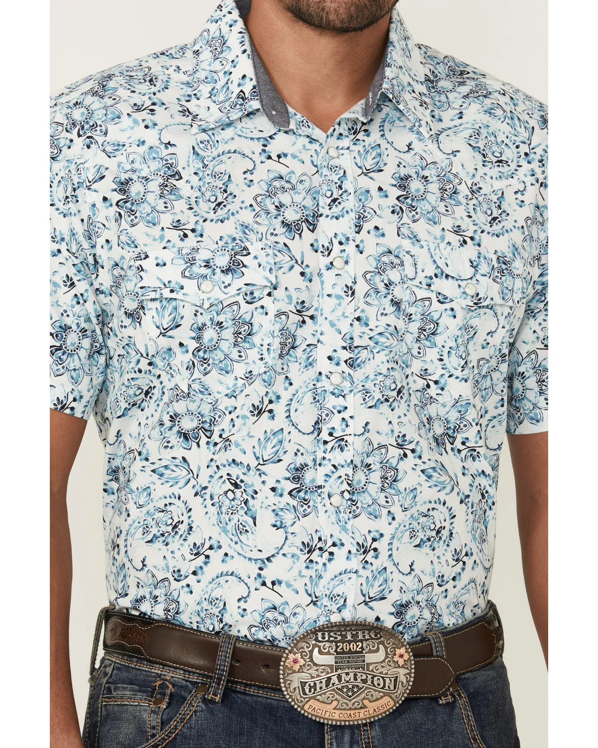 Cody James Men's Frontier Threads Floral Paisley Print Short Sleeve Snap Western Shirt sold by Cody James product image thumbnail 3