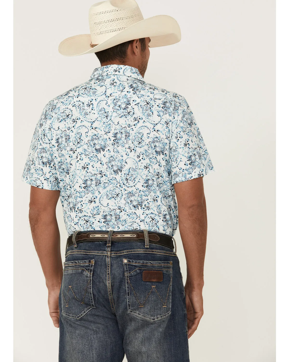 Cody James Men's Frontier Threads Floral Paisley Print Short Sleeve Snap Western Shirt sold by Cody James product image thumbnail 4