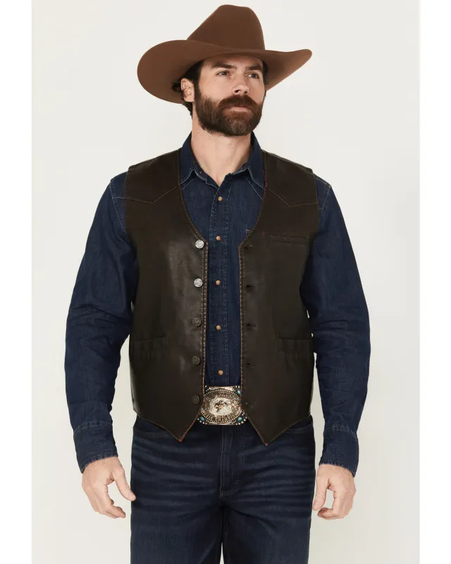 Cody James Men's Durango Button-Down Faux Leather Vest sold by Cody James