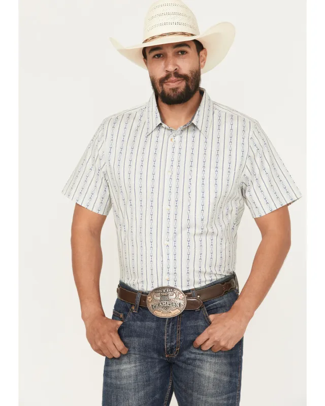 Cody James Men's Wild West Rhythms Southwestern Striped Short Sleeve Button-Down Stretch Western Shirt sold by Cody James
