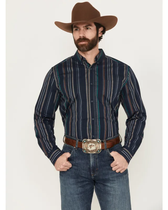 Cody James Men's Blake Striped Long Sleeve Button-Down Stretch Western Shirt sold by Cody James