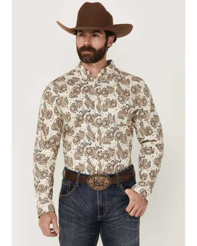 Cody James Men's Kendall Paisley Print Long Sleeve Button-Down Stretch Western Shirt - Big made by Cody James