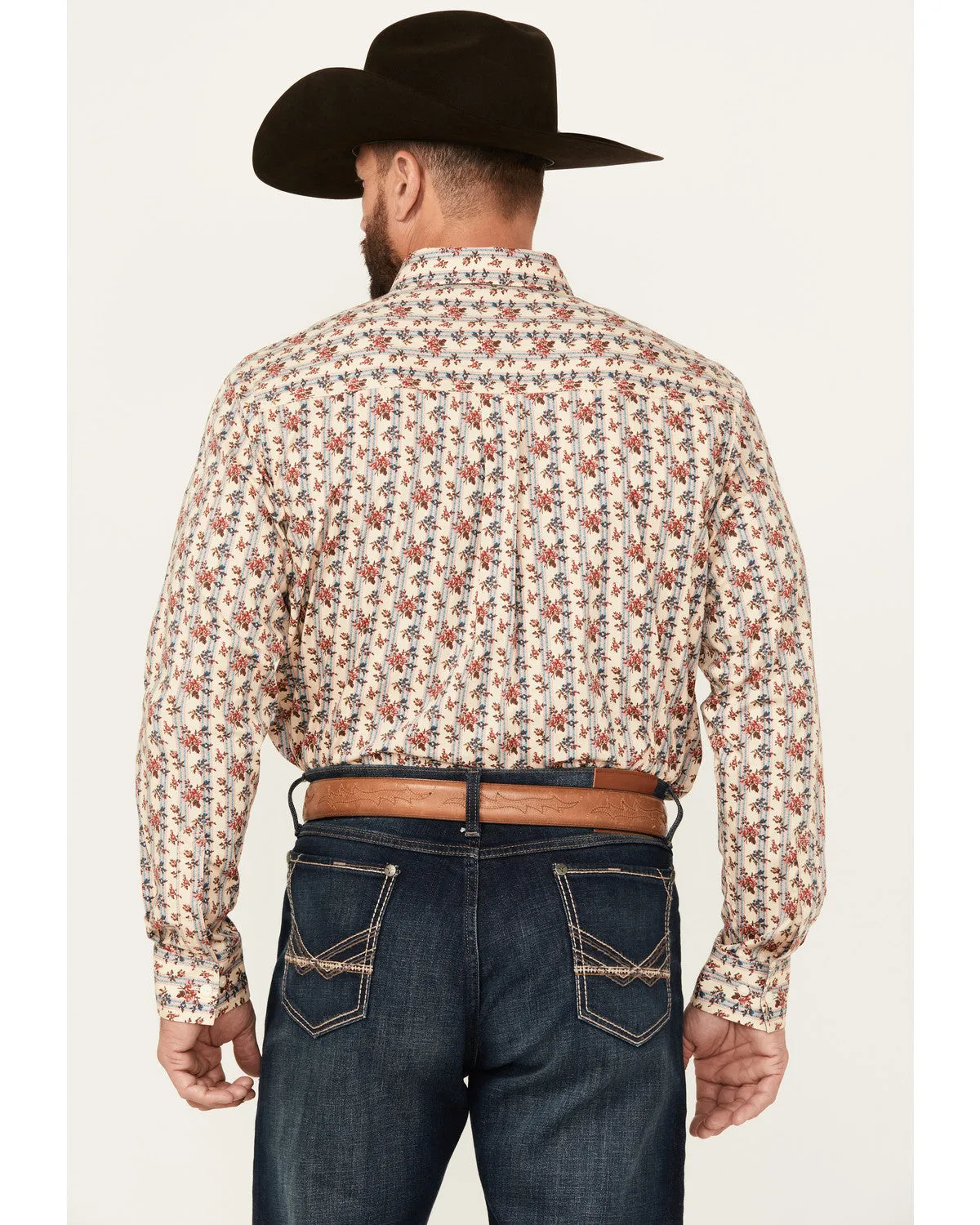Cody James Men's Kenton Floral Striped Long Sleeve Button-Down Stretch Western Shirt sold by Cody James product image thumbnail 4