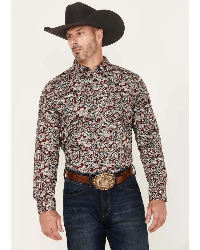 Cody James Men's Max Paisley Print Long Sleeve Button-Down Stretch Western Shirt sold by Cody James