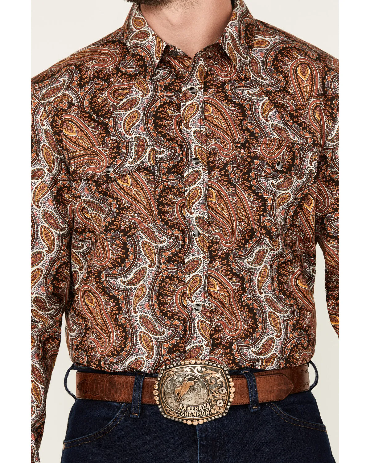 Cody James Men's Dennis Paisley Print Long Sleeve Snap Western Shirt sold by Cody James product image thumbnail 3