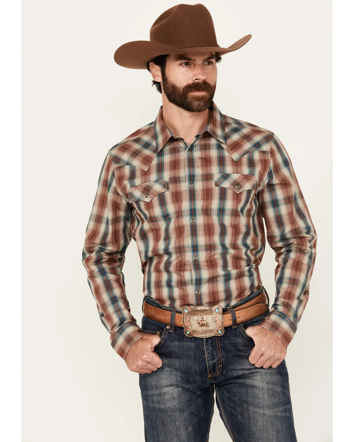 Cody James Men's Ricardo Plaid Print Long Sleeve Snap Western Shirt - Tall sold by Cody James