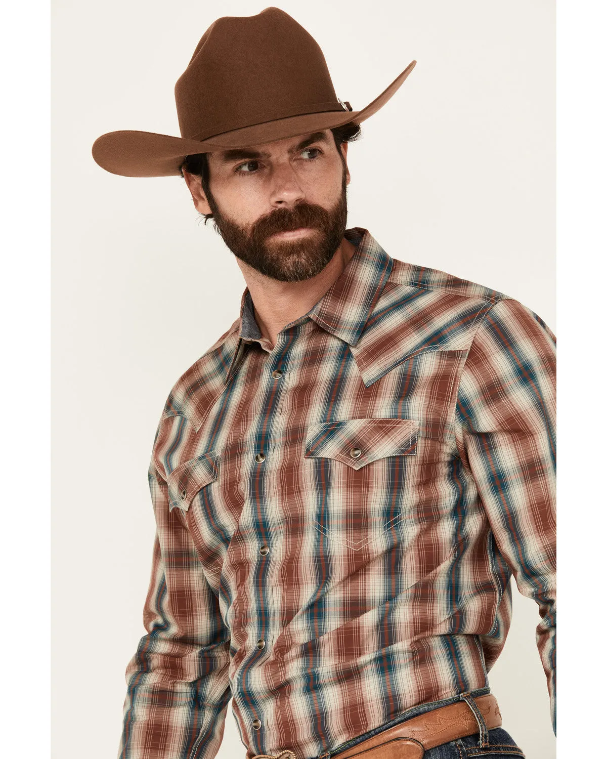 Cody James Men's Ricardo Plaid Print Long Sleeve Snap Western Shirt - Big sold by Cody James product image thumbnail 2