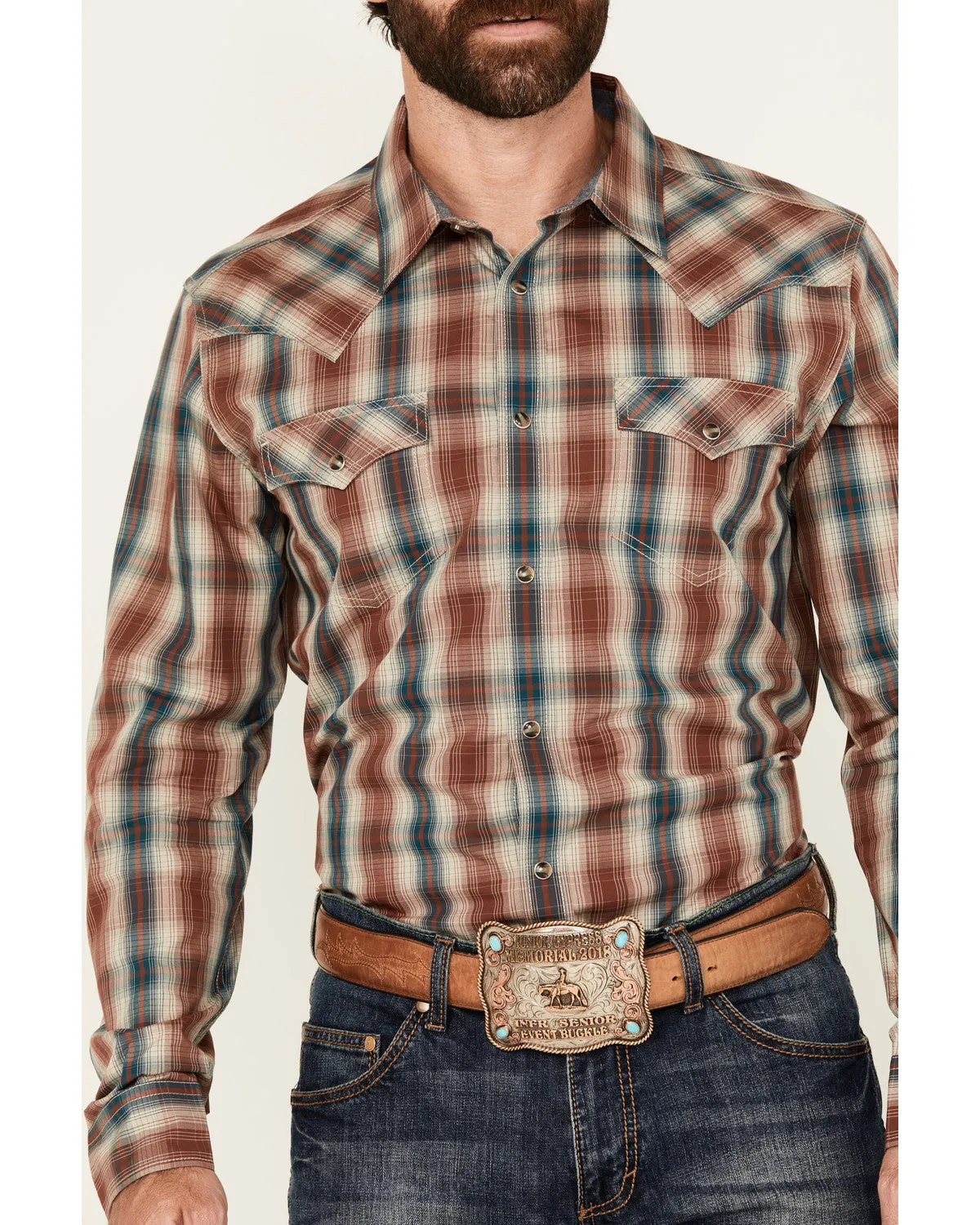 Cody James Men's Ricardo Plaid Print Long Sleeve Snap Western Shirt sold by Cody James product image thumbnail 3
