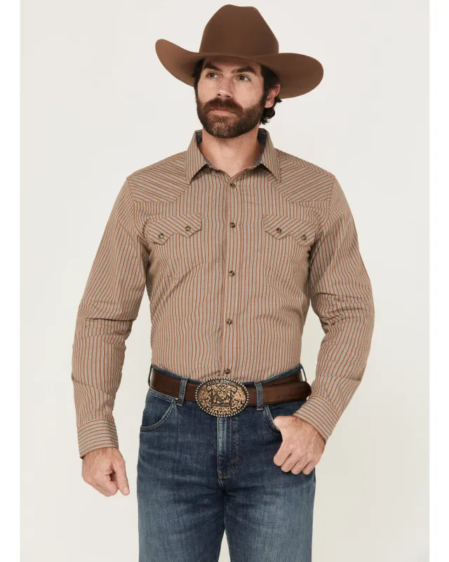 Cody James Men's Tanner Vertical Striped Print Long Sleeve Snap Western Shirt sold by Cody James