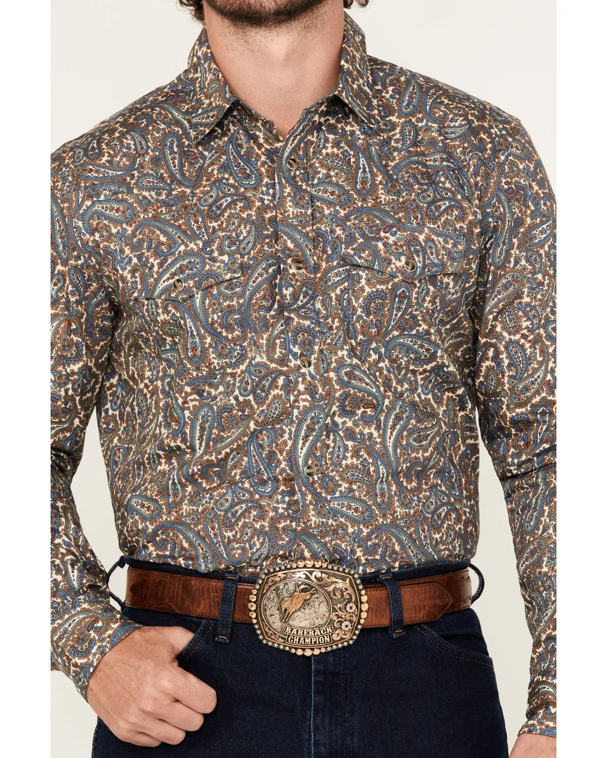 Cody James Men's Madera Paisley Print Long Sleeve Snap Western Shirt sold by Cody James product image thumbnail 3