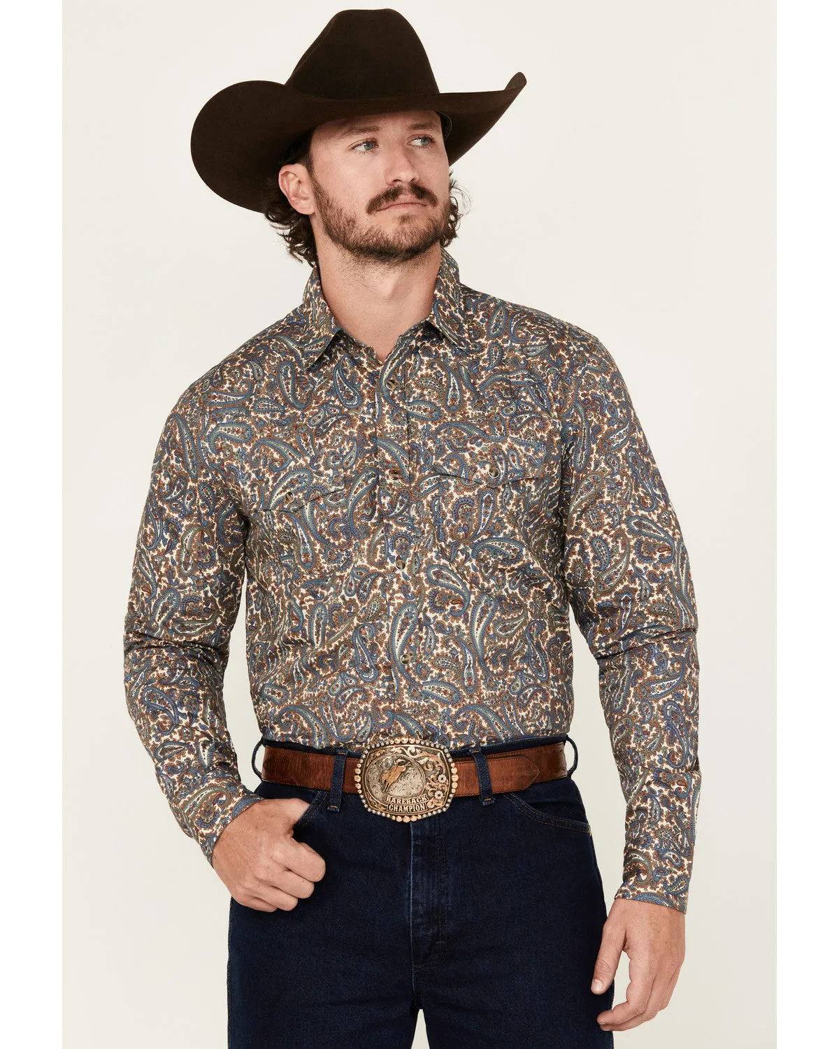 Cody James Men's Madera Paisley Print Long Sleeve Snap Western Shirt sold by Cody James
