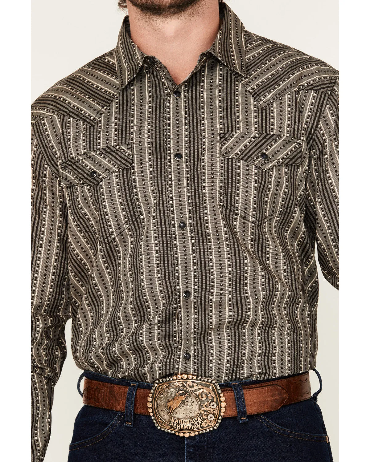 Cody James Men's Bartlett Geo Striped Long Sleeve Snap Western Shirt sold by Cody James product image thumbnail 3