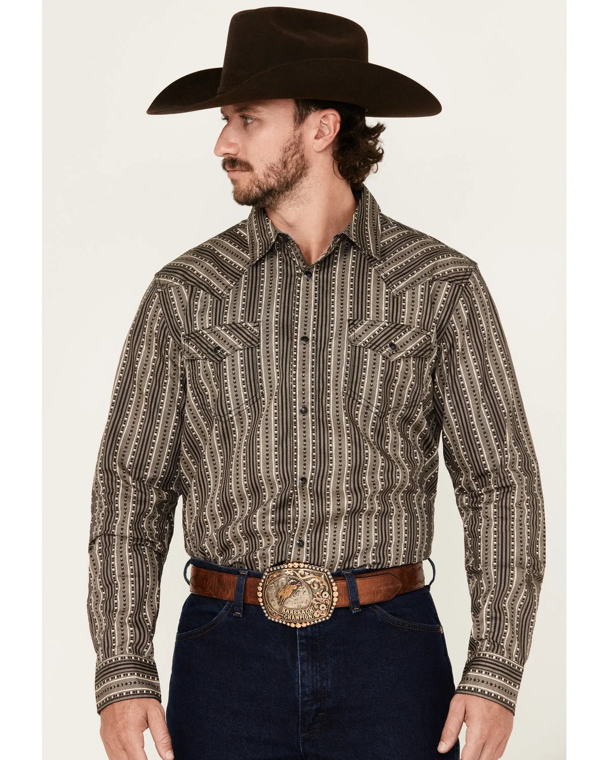 Cody James Men's Bartlett Geo Striped Long Sleeve Snap Western Shirt sold by Cody James