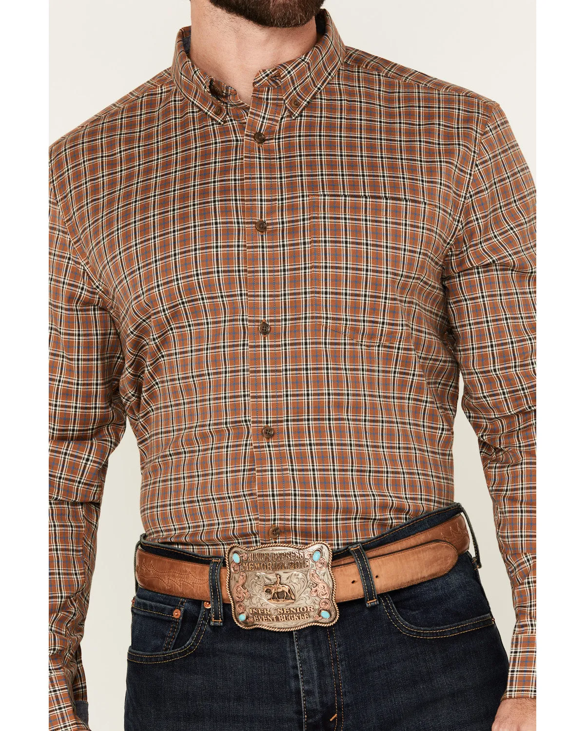 Cody James Men's Adkins Plaid Print Long Sleeve Button-Down Stretch Western Shirt sold by Cody James product image thumbnail 3