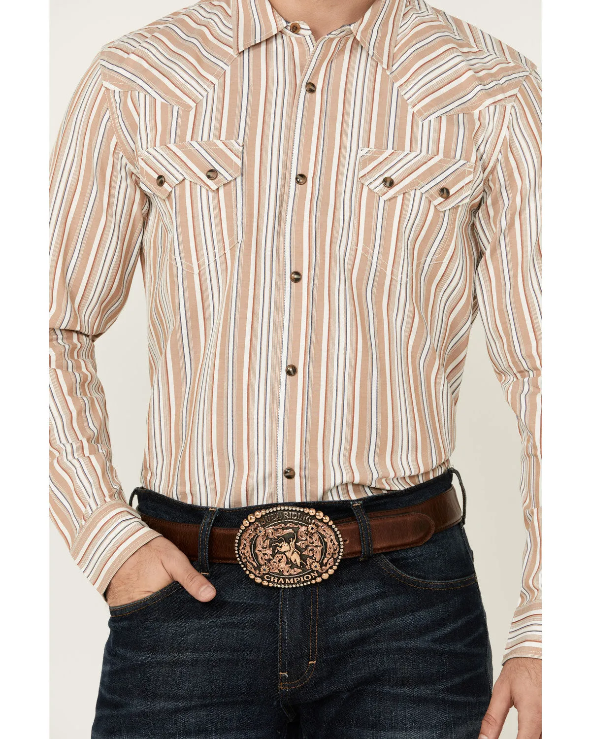 Cody James Men's Tough Guy Dobby Striped Print Long Sleeve Snap Western Shirt sold by Cody James product image thumbnail 3