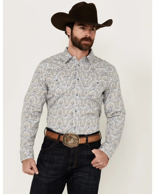 Cody James Men's Railroad Paisley Print Long Sleeve Snap Western Shirt made by Cody James