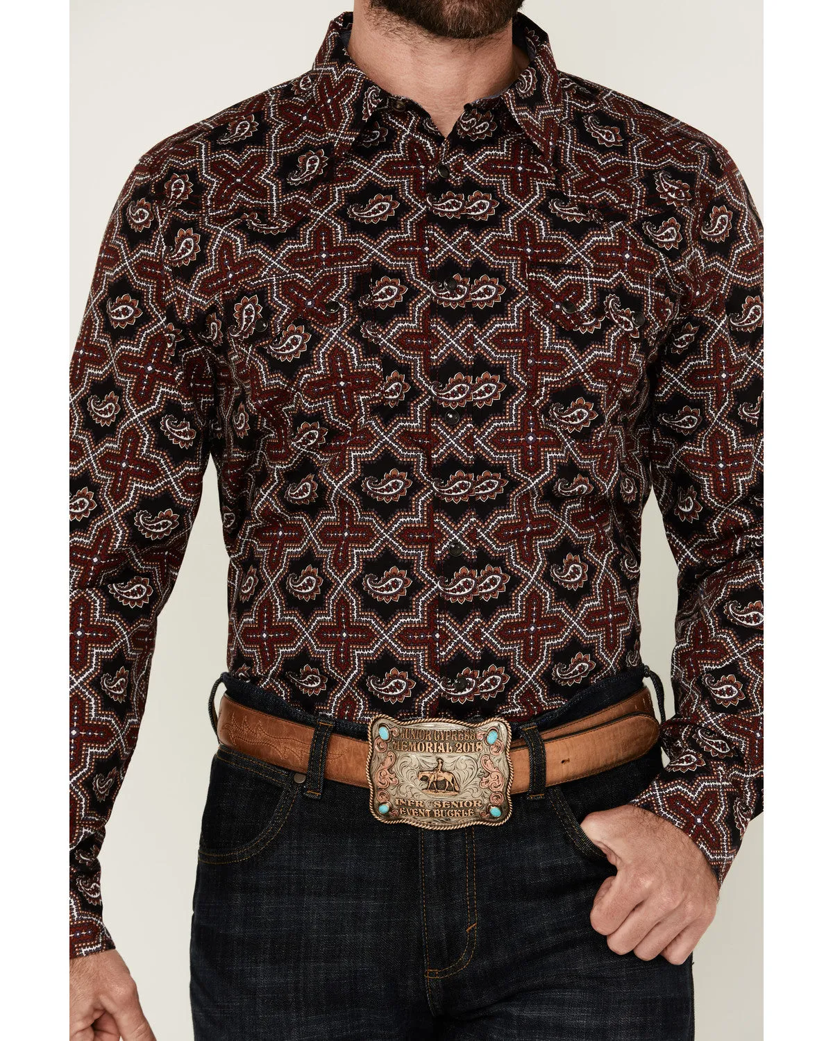 Cody James Men's Daybreak Geo Print Long Sleeve Snap Western Shirt - Tall sold by Cody James product image thumbnail 3