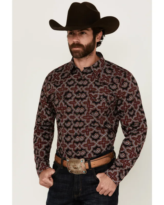 Cody James Men's Daybreak Geo Print Long Sleeve Snap Western Shirt - Tall sold by Cody James