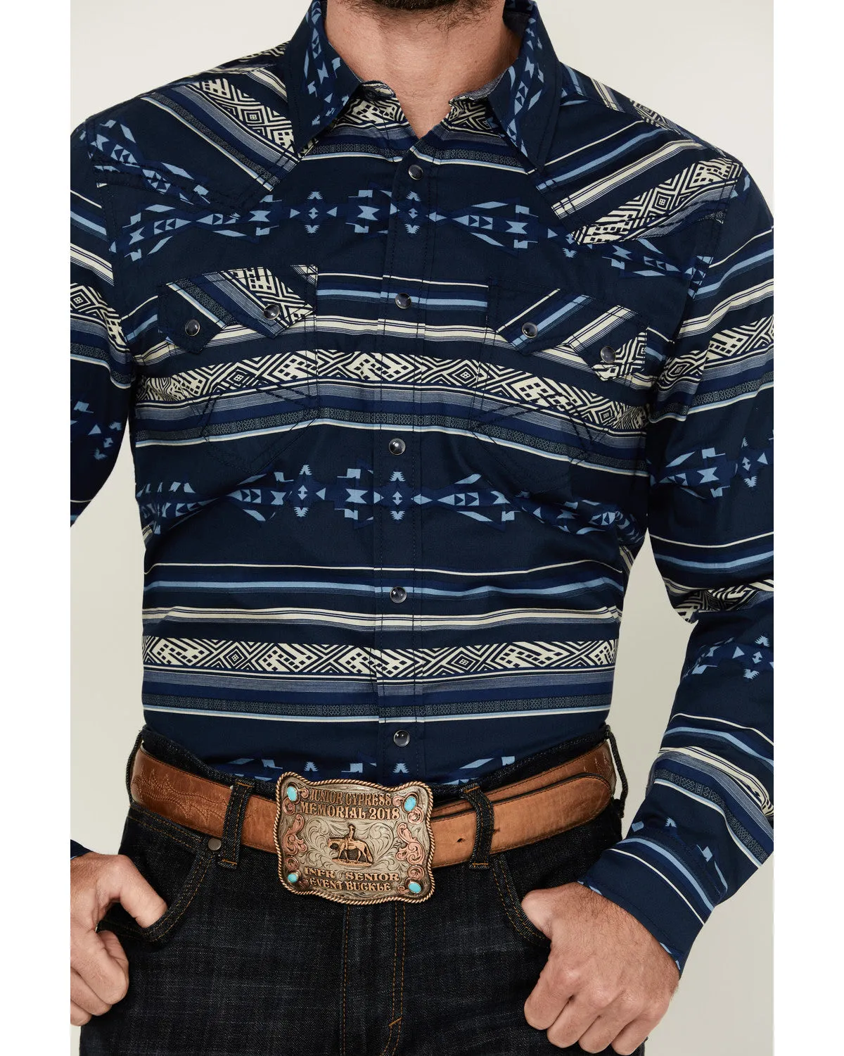 Cody James Men's Distance Southwestern Striped Long Sleeve Snap Western Shirt sold by Cody James product image thumbnail 3