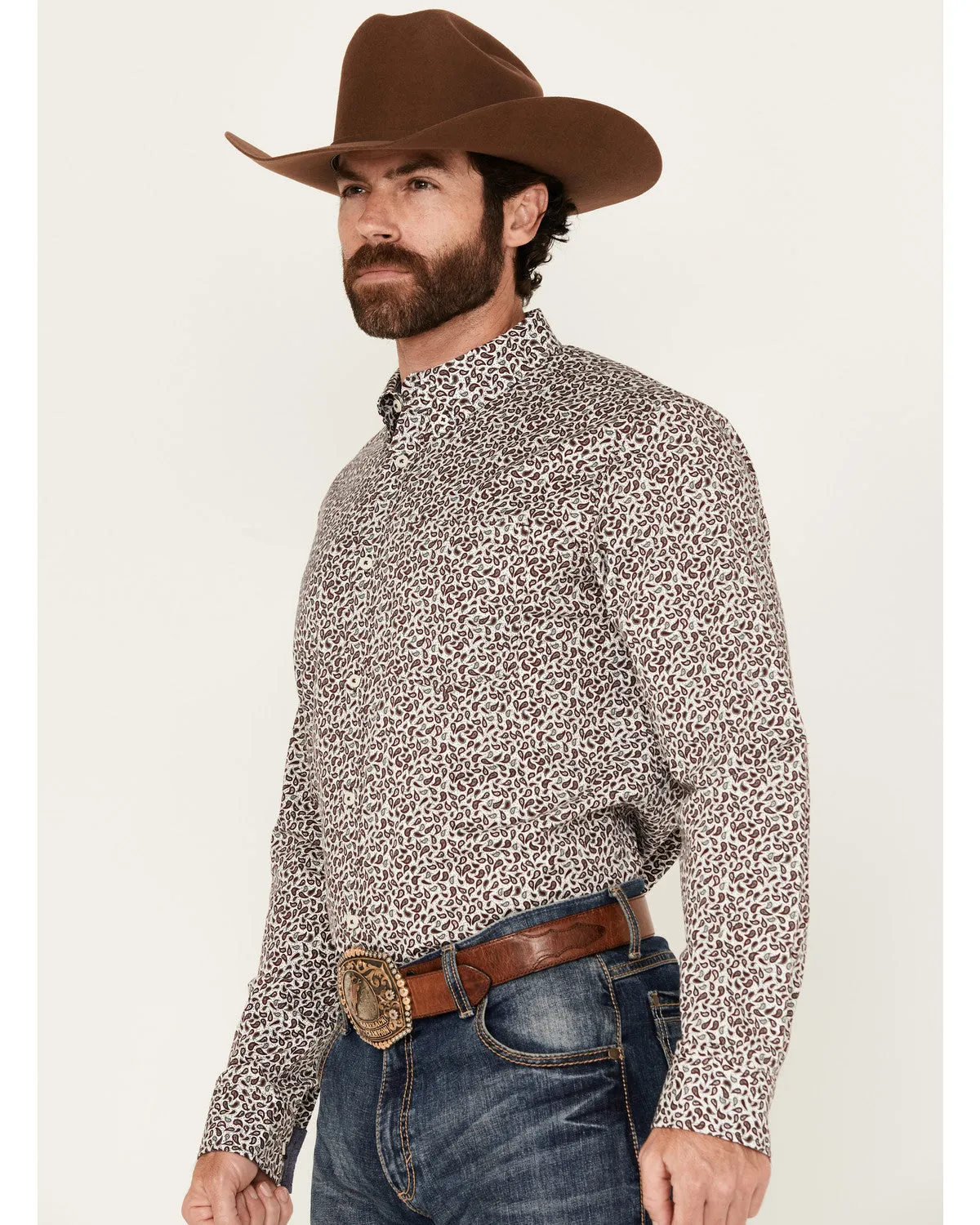 Cody James Men's Country Paisley Print Long Sleeve Button-Down Stretch Western Shirt sold by Cody James product image thumbnail 2